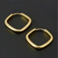 Minimale quadratische Gold-Ohrringe, elegante geometrische Sterlingsilber Schmuck Damen Alltag. - Groß (18mm) / Gold