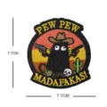 Funny cartoon cat cowboy embroidered patch tactical badge for clothing and backpack decoration. - V01730-6 Embroidered PEW PEW (Cactus)