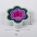 Set of 5 colorful flower-shaped plastic cookie cutters for baking and cake decorating - Flower Shape/5-Piece Set