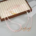 Luxury pink crystal beaded crossbody phone chain strap - Pink (K6590)