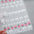 3D geprägte Pfirsich Frucht und weiße Herz Design Nagelaufkleber für Sommermaniküre - TS-1021 Cremiger Pfirsich - Relief