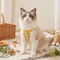 Summer cooling breathable yellow plaid pet cat strap clothes for kittens and adult cats apparel - XS (Recommended Weight 1-3 lbs) / Rock Yellow