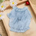 Abito estivo per cani in rete principessa cucciolo vestiti traspiranti pois animale - Pois blu