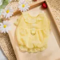 Estate cucciolo cane vestito traspirante rete principessa gonna trazione per piccoli animali - Pizzo giallo