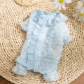 Blue mesh cat clothes summer breathable lace four-legged pet apparel for small dogs - XS / Bondi Blue