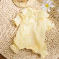 Yellow lace mesh pet jumpsuit for small dogs and cats, breathable spring summer clothing. - XS / Rock Yellow