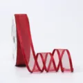 Red sheer organza ribbon with satin edges 2.5cm wide for DIY craft flower wrapping decor. - 2.5cm*20 Yards / Burgundy