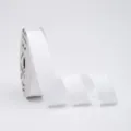 2.5cm einfarbiges weißes Baumwollband für Geschenke, Blumensträuße und DIY Basteln. - Weiß