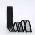 Black sheer organza ribbon 2.5cm wide, perfect for floral bouquets, DIY crafts and gift wrapping. - 2.5cm*20 Yards / Black