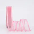 Pink sheer organza ribbon with satin edges, ideal for DIY crafts, bows, and floral gift wrapping. - 2.5cm*20 Yards / Pink
