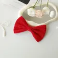 Red velvet bow for gift box packaging, flower bouquet wrapping, and DIY floral decoration. - Creamy Style Bowknot (Small) / 5 Pieces / Red
