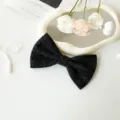 Black velvet bow DIY craft accessory for floral bouquet packaging and gift box decoration. - Creamy Style Bowknot (Small) / 5 Pieces / Black