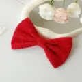 Red velvet bow, DIY decorative gift box packaging bow, floral bouquet wrapping accessory. - Creamy Style Bowknot (Large) / 5 Pieces / Red