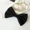 Black corduroy bow for DIY floral bouquet wrapping, gift box decoration and craft accessories. - Creamy Style Bowknot (Large) / 5 Pieces / Black