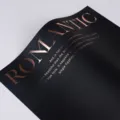 Black waterproof floral wrapping paper with rose gold foil romantic text for DIY gifts. - Romantic Model C (Rose Gold + Black) / 10 Sheets Pack