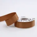 Caramel Satin Ribbon 1cm Solid Color Double Sided Fabric Tape for Gift Wrapping Craft Bows - 2.5cm / Coffee