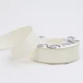 1cm solid color double-faced satin ribbon for flower bouquet and gift wrapping decoration - 2.5cm / White