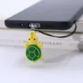 Süßer Schildkröten Handy Anhänger aus weichem PVC Gummi, tolles Zubehör für das Smartphone. - Type-C / Dunkelgrüne Schildkröte