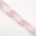 2.5cm pink sheer ribbon with English letters, perfect for floral bouquet packaging and DIY. - Pink