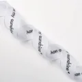 2.5cm white organza ribbon with english letters print for floral bouquet and DIY bows - White