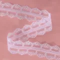 Rosa Glitzer Spitzenband Borte für Blumenstrauß Verpackung und schöne DIY Handwerk. - Stil A04 / 3cm Breit 20 Yards / Rosa Mit Glitzer