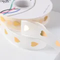 2.6cm Goud Hart Organzaband Transparante Strik Lint voor Bloemboeket Cadeauverpakking DIY Knutsel - Hartstijl / 20 Yard/Verpakking