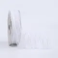 2.5cm white striped sheer organza ribbon for floral wrapping, gift packaging and DIY crafts. - 2.5cm*20 Yards / White