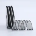 Black and white striped sheer ribbon variant, 2.5cm width for gift wrapping crafts. - 2.5cm*20 Yards / Black