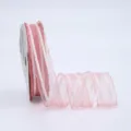 2.5cm Pink Striped Sheer Organza Ribbon Flower Packaging Bow DIY Gift Wrapping Craft - 2.5cm*20 Yards / Red Bean