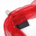 Red mesh tulle fabric for floral photography background and party decoration. - Red