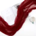 Red pleated mesh fabric photography background cloth for floral arrangement and photo props. - Burgundy