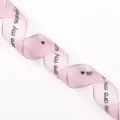 Pink sheer ribbon with English letters, 2.5cm wide floral bouquet packaging ribbon for DIY. - Yarn Color