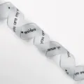 2.5cm sheer organza ribbon with English letters for floral bouquet gift wrapping DIY bow decor - Light Gray