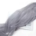 Grey pleated tulle mesh fabric for floral photography background and decorative craft props. - Gray