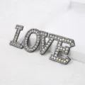 ciondolo con lettera LOVE in strass per fai da te, scatole regalo e decorazioni floreali. - Stile Lettera LOVE / 5 Pezzi / Nero