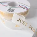 2.6cm heet gestempeld Engels organzalint voor boeketverpakking en DIY geschenkdecoratie. - Tekst Stijl / 20 Yard/Verpakking