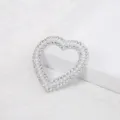 Accessorio fai da te cuore strass perla, elegante pezzo decorativo a forma di cuore per bouquet - Stile Cuore / 5 Pezzi / Bianco