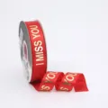 Red satin ribbon with gold foil I Miss You print, 2.5cm width for gift wrapping and DIY crafts. - 2.5cm x 45 Yards / Red