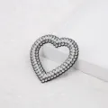 Accessorio DIY perla strass a cuore, ciondolo decorativo elegante e lucido per regali. - Stile Cuore / 5 Pezzi / Nero