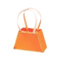 Oranje trapeze vormige bloem cadeaubox handtas, opvouwbare papieren bloemenzak - Set van 4 / Hermès Oranje