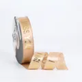 Champagne gold stamping letter ribbon 2.5cm DIY gift wrapping flower bouquet ribbon. - 2.5cm x 45 Yards / Cowhide Leather