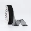 2.5cm black organza ribbon with wavy ruffled edge for DIY flower bouquet and gift wrapping. - 2.5cm*20 Yards / Black