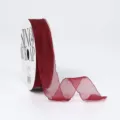 Burgundy wavy edge organza ribbon 2.5cm wide for gift wrapping, floral bouquets, and DIY crafts. - 2.5cm*20 Yards / Burgundy