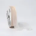 Sheer organza ribbon with wavy raw edge for DIY gift wrapping, flower bouquet packaging and bows. - 2.5cm*20 Yards / Beige