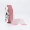 2.5cm Ruffled Chiffon Ribbon Dusty Pink Organza Ribbon for DIY Floral Packaging Gift Wrapping - 2.5cm*20 Yards / Lotus root pink