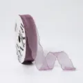 2.5cm purple wavy organza ribbon for DIY flower bouquet wrapping and gift box decoration - 2.5cm*20 Yards / Taro Purple