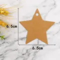 Etichette a stella in carta kraft 6,5 cm vuote per confezioni regalo di festa natalizia - Stella a Cinque Punte Confezione da 100 Fogli / colore carta da pacchi