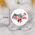 Etichetta regalo rotonda in carta di Natale con grafico di Babbo Natale e design festivo. - Funny Life / Confezione da 100 / Bianco