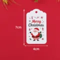 Etichette regalo di Natale in carta con design di Babbo Natale, etichette festive per feste - Babbo Natale / Confezione da 100