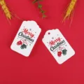 Etichette regalo di natalizie in carta con simpatico design di guanti e fiocchi di neve - Muffole di Natale / Confezione da 100